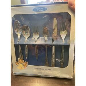 Vintage Oneidacraft Deluxe Stainless 6 PC Childs Progress Flatware Lasting Rose